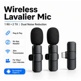 K8 K9 2.4G Wireless Lavalier Microphone for Phone, Noise Reduction Clip On Mic with Monitoring & Reverb for Live Streaming, Inte