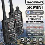 1PC Baofeng UV 5RMINI Wireless Frequency Reading Walkie Talkie AM Long Range Multi-Band Type-C Charger Ham Radio