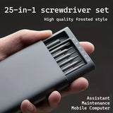 25 in 1 mini screwdriver set, flat head and cross shaped small screwdrivers, suitable for electronic products