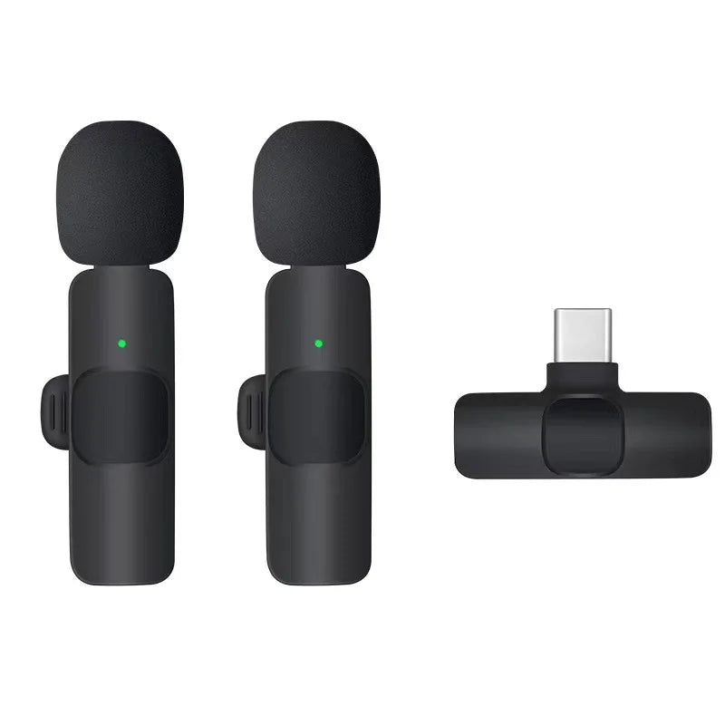 K8 K9 2.4G Wireless Lavalier Microphone for Phone, Noise Reduction Clip On Mic with Monitoring & Reverb for Live Streaming, Inte