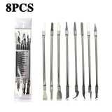 8pcs CPU IC Glue Remover C Chip Repair Phone Repair Tool Thin Blades Piratical Repair Hand Tool For Mobile Phone Computer