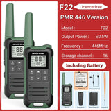 2PCS Baofeng F22 PMR 446MHz Mini Walkie Talkie Waterproof Type-C Licence-free NOAA Flashlight Portable Two Way Radio for Hunting