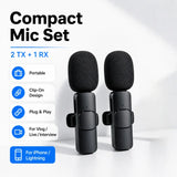 K8 K9 2.4G Wireless Lavalier Microphone for Phone, Noise Reduction Clip On Mic with Monitoring & Reverb for Live Streaming, Inte