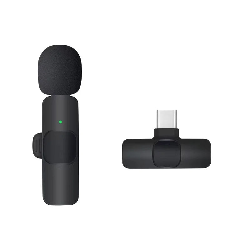 K8 K9 2.4G Wireless Lavalier Microphone for Phone, Noise Reduction Clip On Mic with Monitoring & Reverb for Live Streaming, Inte