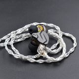 KZ Earphones Cable 8 Core Silver Blue Hybrid 784 Cores Silver Plated Upgrade Cable 2Pin 3.5mm Plug Heaset Wire KZ ZSXPRO ZS10PRO