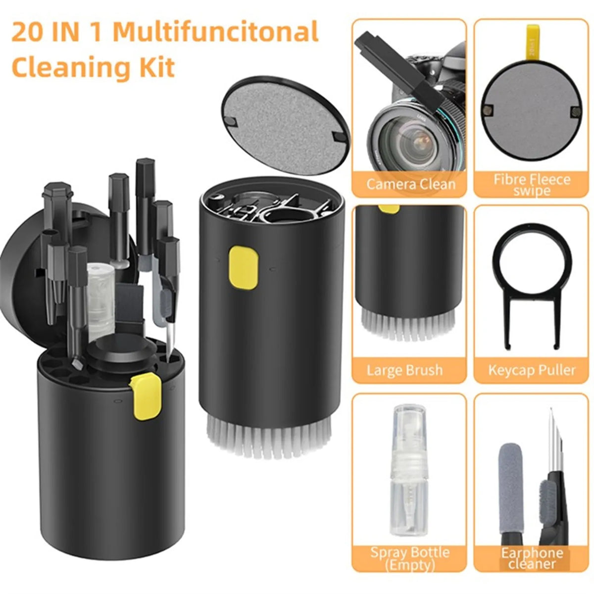 20in1 Digital Cleaning Kit for iPhone Tablet, AirPod Screen Cleaner, Headphone Cleaning Stick, Computer Keyboard Cleaning Brush