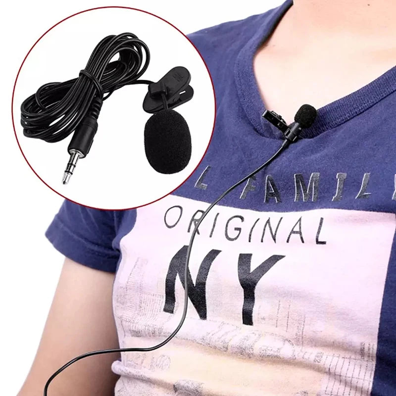 1.5m Portable USB Lavalier Microphone, Metal Clip Lapel Mic for PC, Laptop & Mobile Phone