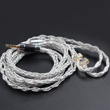 KZ Earphones Cable 8 Core Silver Blue Hybrid 784 Cores Silver Plated Upgrade Cable 2Pin 3.5mm Plug Heaset Wire KZ ZSXPRO ZS10PRO
