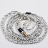 KZ Earphones Cable 8 Core Silver Blue Hybrid 784 Cores Silver Plated Upgrade Cable 2Pin 3.5mm Plug Heaset Wire KZ ZSXPRO ZS10PRO