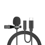 1.5m Portable USB Mini Lavalier Microphone USB/3.5mm/Type-C Metal Clip Lapel Mic Condenser Microphone For PC Laptop Mobile Phone